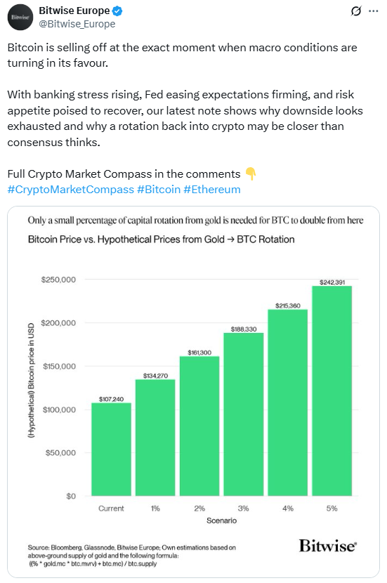 a Bitwise, uma das maiores gestoras de ETF de Bitcoin do mundo, afirma que o Bitcoin está em liquidação