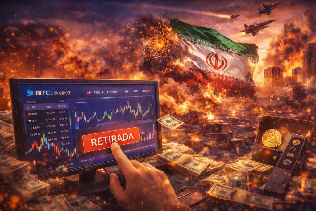 Bitcoin é refúgio para iranianos enquanto ataques militares ocorrem no país.